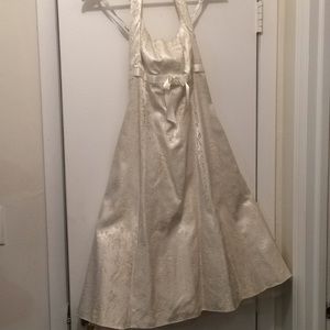 Ivory Dress With Gold floral prints
